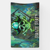 Verjaardag Piratenpartij Schedel Thema Huis Vlag Spandoek (Verticaal)