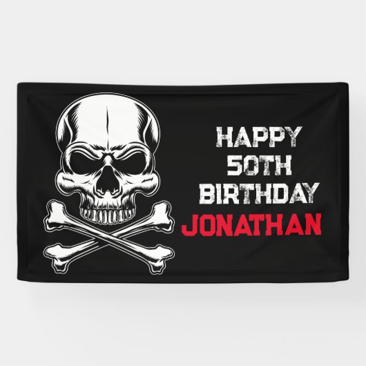 Verjaardag piratenschepen spandoek (Horizontaal)