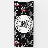 Verjaardag piratenschepen spandoek (Verticaal)