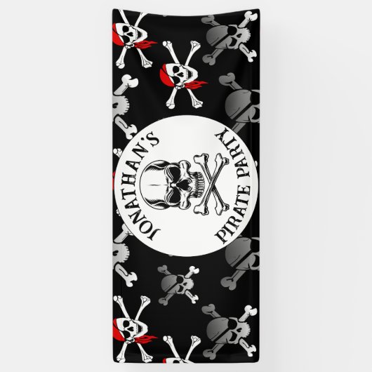 Verjaardag piratenschepen spandoek (Verticaal)