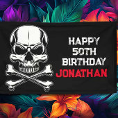 Verjaardag piratenschepen spandoek