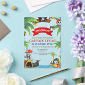 Verjaardag piratenschip Ahoy Matey Boys Acryl Uitnodigingen (Insitu (Huwelijk))