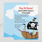 Verjaardag piratenschip kaart (Voorkant / Achterkant)