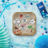 Verjaardag Pirates Party Square Papieren Bordje (Feest)