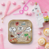 Verjaardag Pirates Party Square Papieren Bordje (Feest)