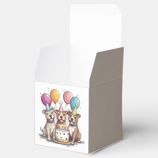 Verjaardag Pit Bull Dogs Bedankdoosjes (Geopend)