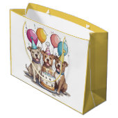 Verjaardag Pit Bull Dogs Groot Cadeauzakje (Achterkant Gekanteld)