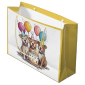 Verjaardag Pit Bull Dogs Groot Cadeauzakje (Voorkant Gekanteld)