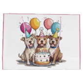Verjaardag Pit Bull Dogs Groot Cadeauzakje (Achterkant)