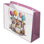 Verjaardag Pit Bull Dogs Groot Cadeauzakje (Achterkant Gekanteld)