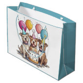 Verjaardag Pit Bull Dogs Groot Cadeauzakje (Achterkant Gekanteld)