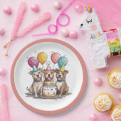 Verjaardag Pit Bull Dogs Papieren Bordje (Feest)