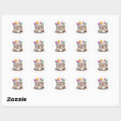 Verjaardag Pit Bull Dogs Ronde Sticker (Vel)