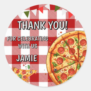 Verjaardag pizza eerste verjaardag ronde sticker