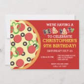 Verjaardag Pizza Party Invite Kaart (Voorkant)
