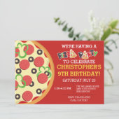 Verjaardag Pizza Party Invite Kaart (Staand voorkant)
