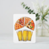 Verjaardag Pizza Party Uitnodiging (Staand voorkant)