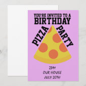 VERJAARDAG PIZZA PARTY! UITNODIGINGEN (Voorkant / Achterkant)