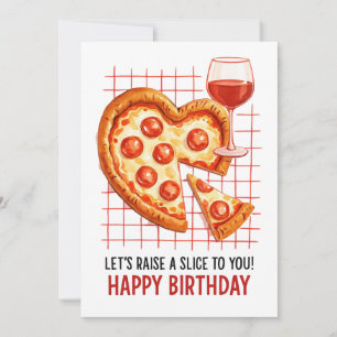 Verjaardag Pizza Wenskaart: Leuke Feestelijke Vier Feestdagenkaart