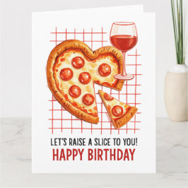 Verjaardag Pizza Wenskaart: Leuke Feestelijke Vier Kaart