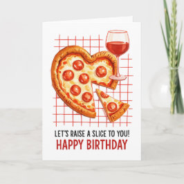 Verjaardag Pizza Wenskaart: Leuke Feestelijke Vier Kaart