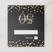 Verjaardag Plaatskaarten Gold Glitter Confetti Zwa Plaatskaartje (Buitenkant ongevouwen)
