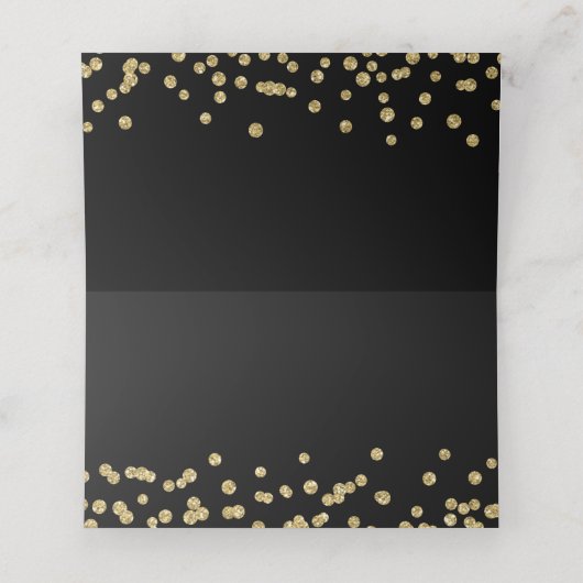 Verjaardag Plaatskaarten Gold Glitter Confetti Zwa Plaatskaartje (Binnenkant ongevouwen)