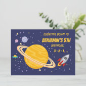 Verjaardag Planeten & Raketschip in de ruimte Kaart (Staand voorkant)