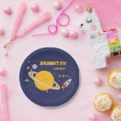 Verjaardag Planeten & Raketschip in de ruimte Papieren Bordje (Feest)