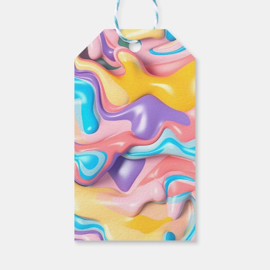 Verjaardag Plastic Fluid Abstract Cadeaulabel (Achterkant)