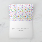 Verjaardag Platenspeler met Neon Muzieknoten Kaart (Binnen)