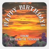 Verjaardag Plaza Marina 2584 Vierkante Sticker (Voorkant)