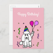 Verjaardag poedelhond briefkaart (Voorkant / Achterkant)