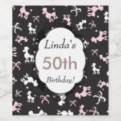 Verjaardag poedels wijn etiket (Enkel label)