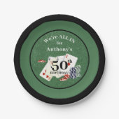 Verjaardag Poker Casino gepersonaliseerd Papieren Bordje (Voorkant)