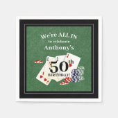 Verjaardag Poker Kaart Party elke leeftijd Servet (Voorkant)