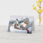 Verjaardag Polar Beer Een krant lezen Kaart (Gele Bloem)