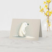 Verjaardag Polar Beer in Sneeuwvlokken Kaart (Gele Bloem)