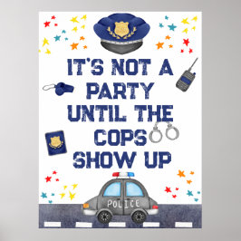 Verjaardag Politieagent Feestbord Poster