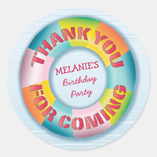 Verjaardag Pool Party Bedankt Favoriete Sticker