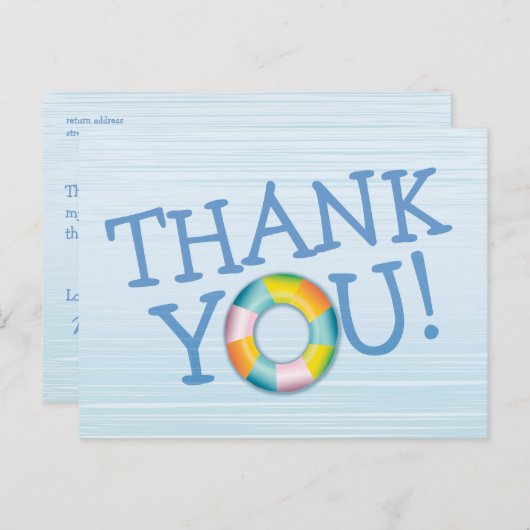 Verjaardag Pool Party Float Dank u Briefkaart (Voorkant / Achterkant)