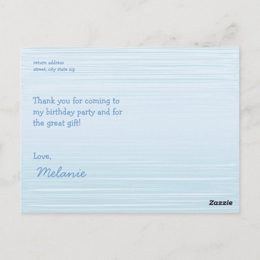 Verjaardag Pool Party Float Dank u Briefkaart (Achterkant)