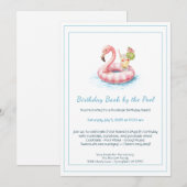 Verjaardag Pool Party Uitnodiging met Cocktails (Voorkant / Achterkant)