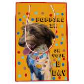 Verjaardag Pop in Puppy Gift Bag Medium Cadeauzakje (Voorkant)