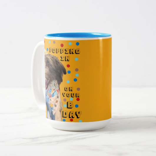 Verjaardag Pop in Puppy Mok (Voorkant links)