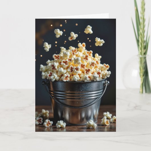 Verjaardag Popcorn Bucket Kaart (Voorkant)