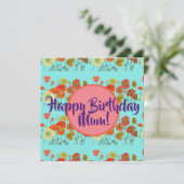Verjaardag Poppy bloemen dames Moeder Naamkaart Feestdagenkaart (Staand voorkant)