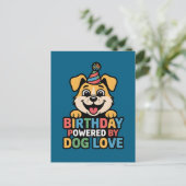 Verjaardag Powered by Dog Love Design Briefkaart (Staand voorkant)