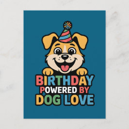 Verjaardag Powered by Dog Love Design Briefkaart