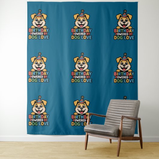 Verjaardag Powered by Dog Love Design Wandkleed (In situ)
